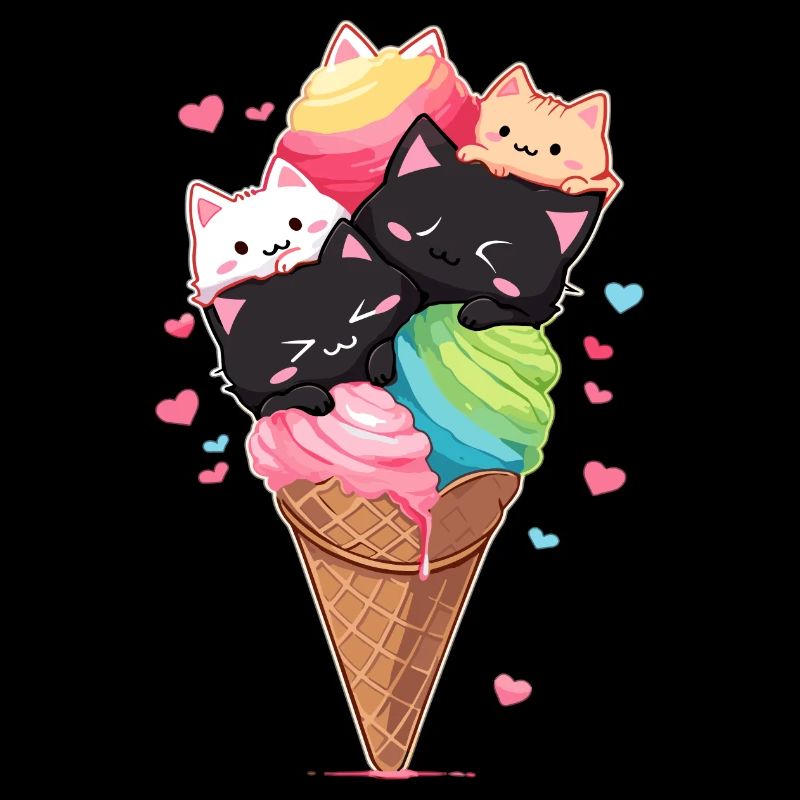 Amoureux des chats chaton de glace douce Saint-Valentin