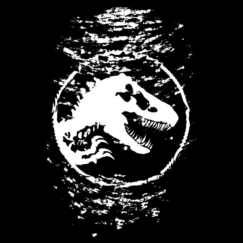 Jurassic World Logo With T-Rex Underwater In White