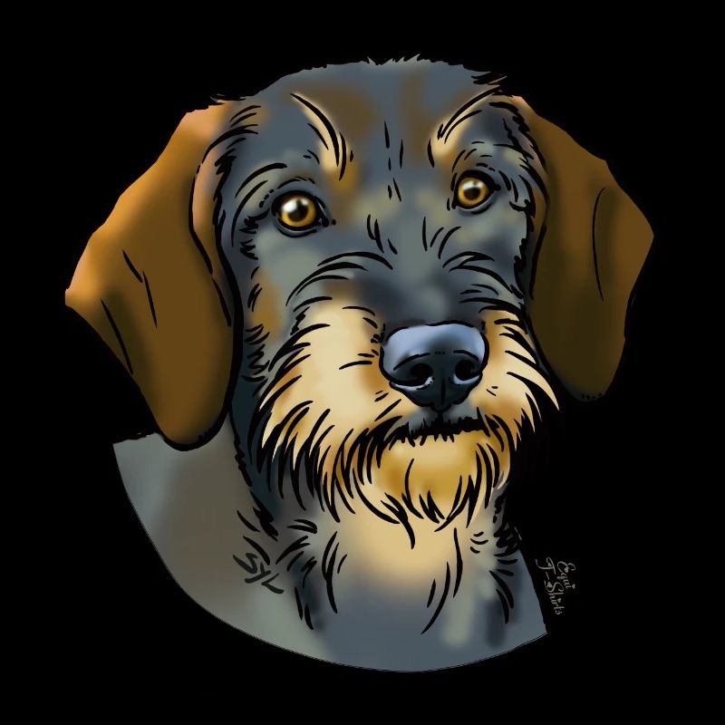 Teckel à poils durs (sans texte) textiles clairs