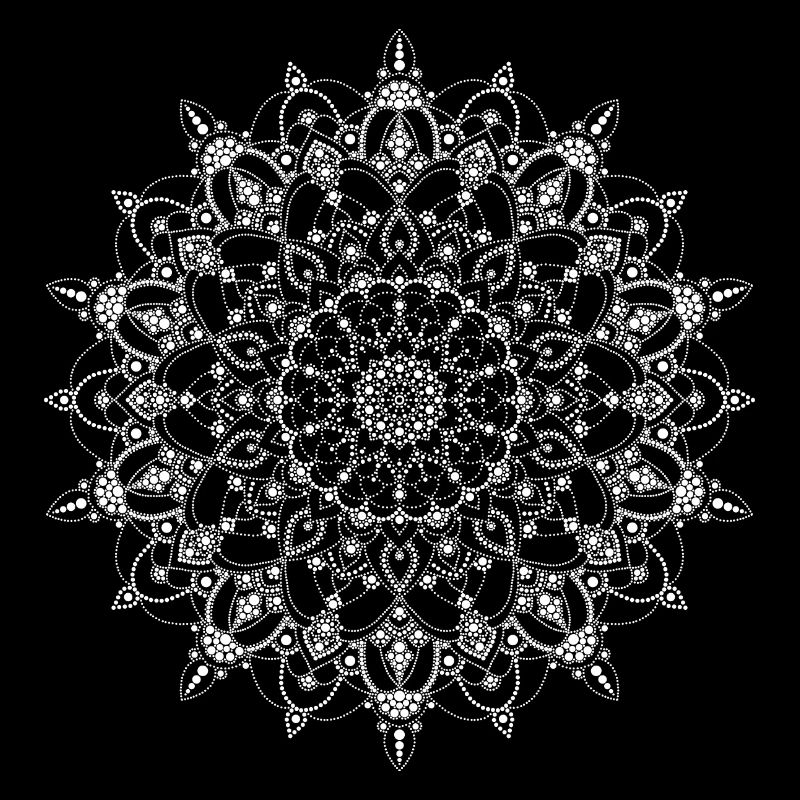 Mandala en pointillé blanc