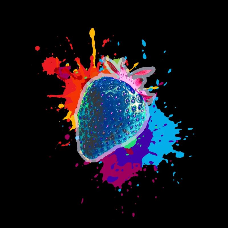 pop-art,erdbeere,farbklecks, splash