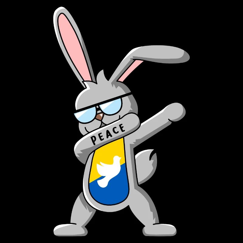 Rabbit dances DAB for peace in Ukraine