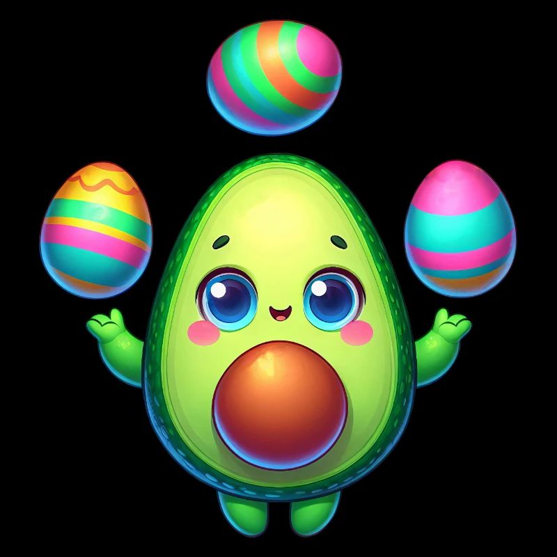 Avocado Easter Egg Colorful Eggs Juggling