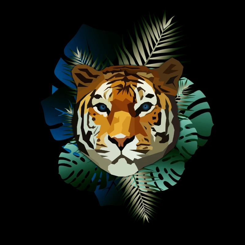 poly tiger jungle blue-ish