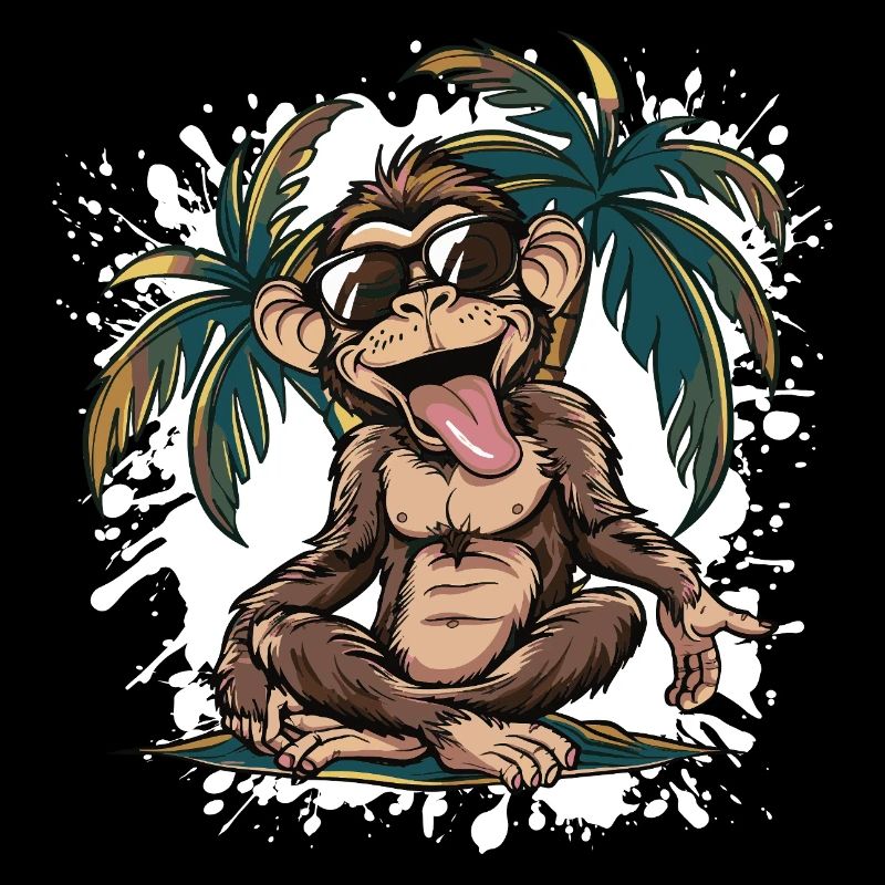 Affe Insel Palme