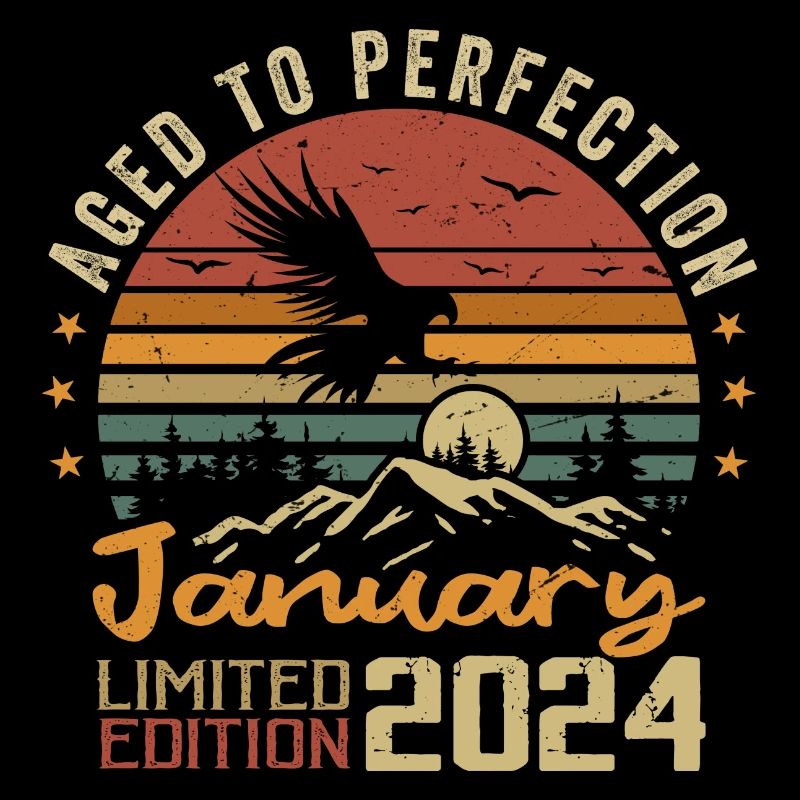Januar 2024 Retro Vintage Geburtstagsgeschenk