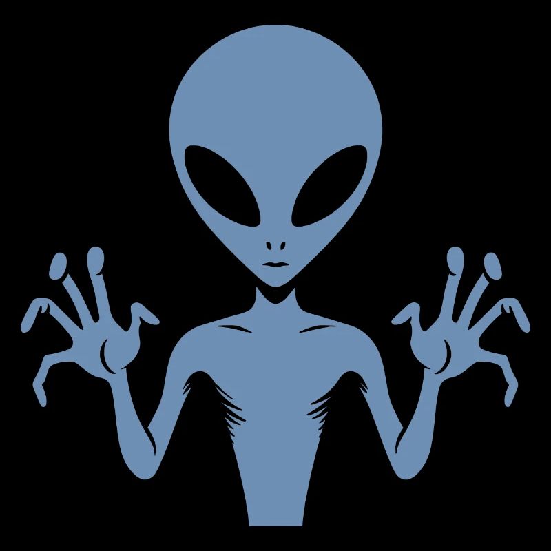 Silhouette de corps extraterrestre extraterrestre avec des mains