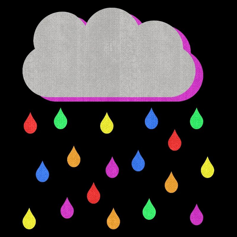 Rainbow Colorful rain drops from cloud