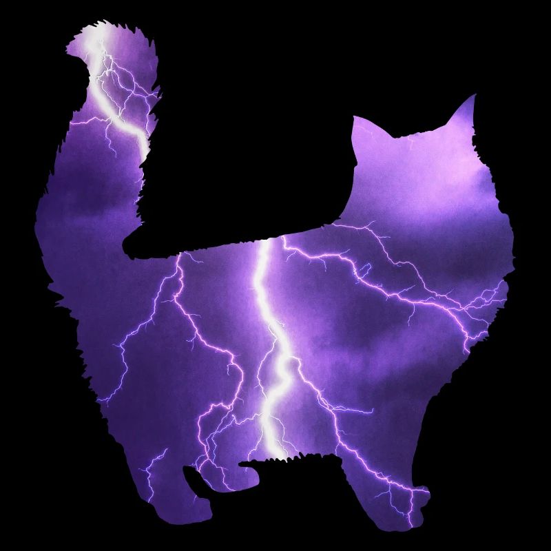 Cat Kitten Lightning Moon Stars Gift
