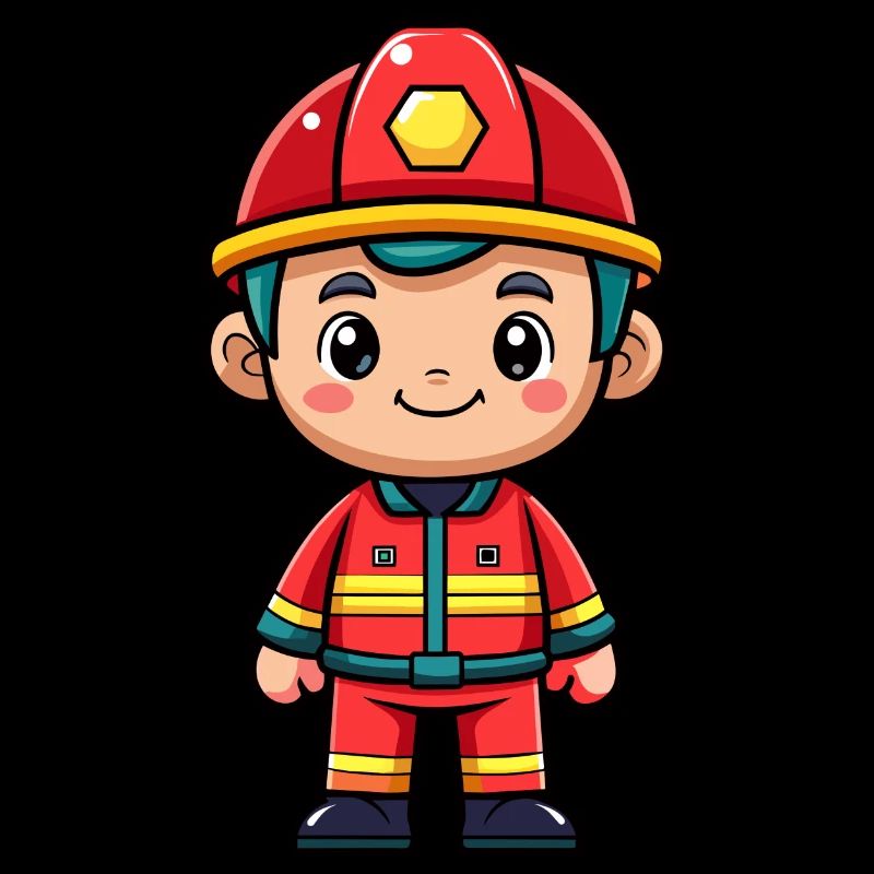 Held in Rot der Feuerwehrmann
