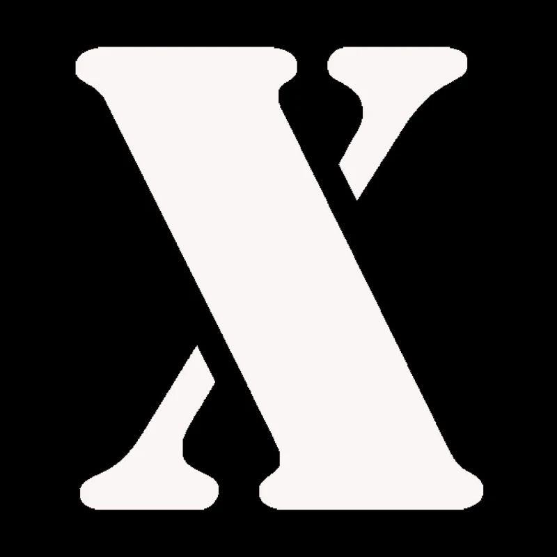 White X Symbol Minimal Typography Design