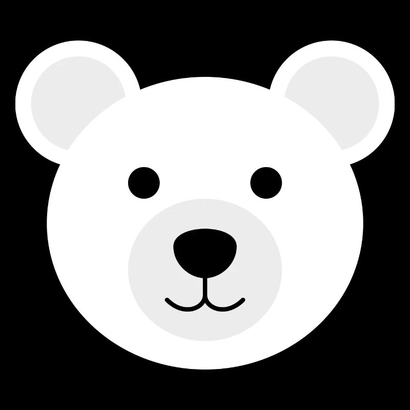 Eisbär Kopf süßer lächelnder Eisbär Eisbärkopf