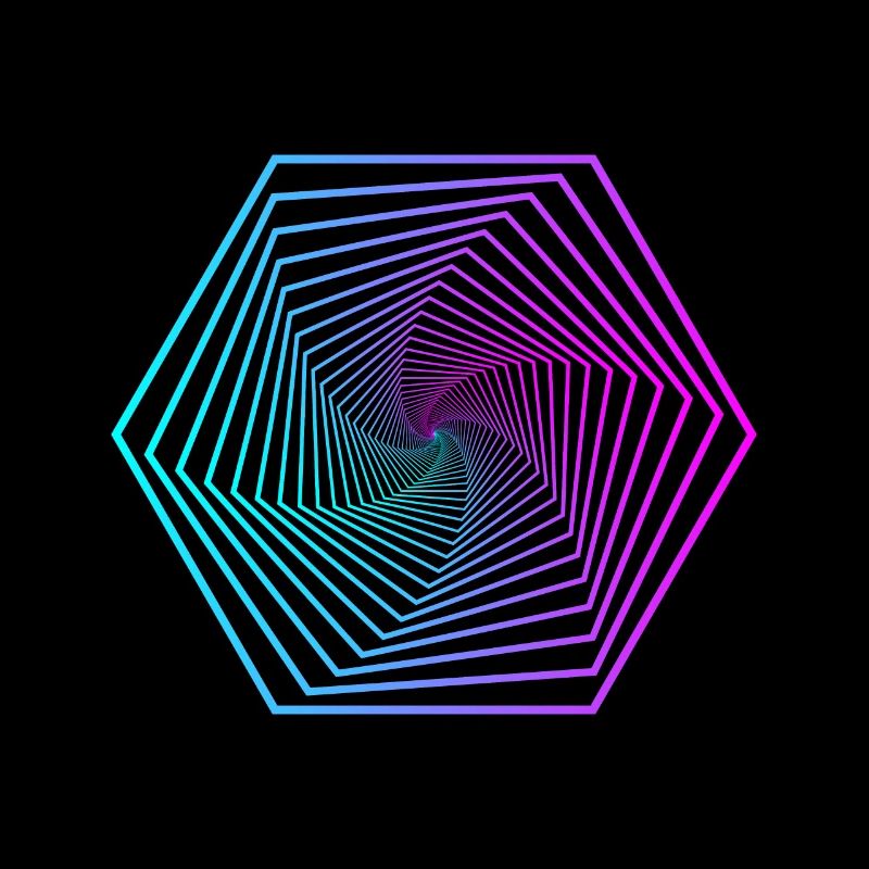 Neon Polygon Spiral Gradient