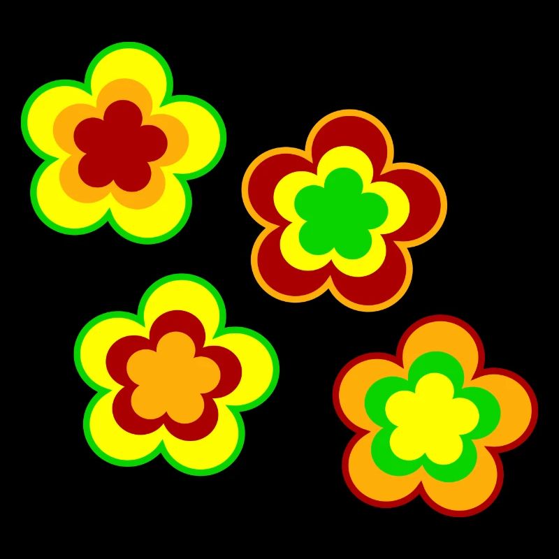 70er Jahre Blume Muster