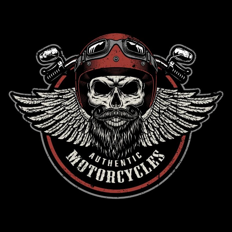 Grim Wings Motorcycle Skull Emblem