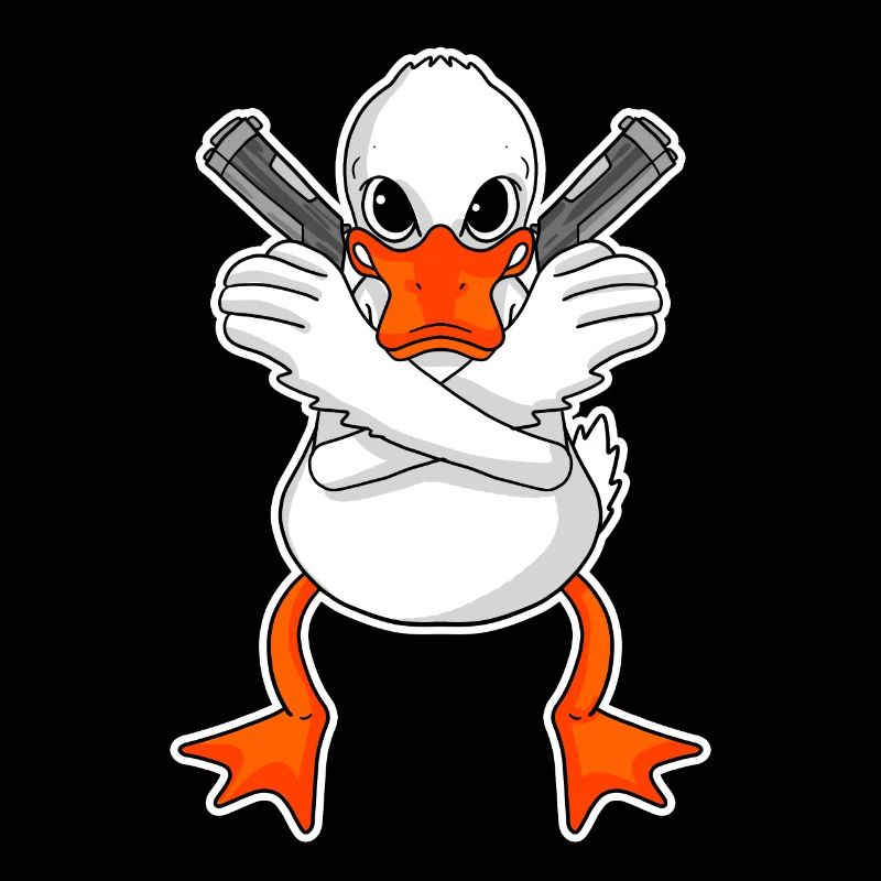 Ente mit Pistole