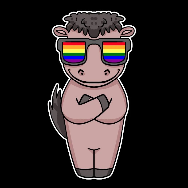 Gay Regenbogen - Pferd mit Brille
