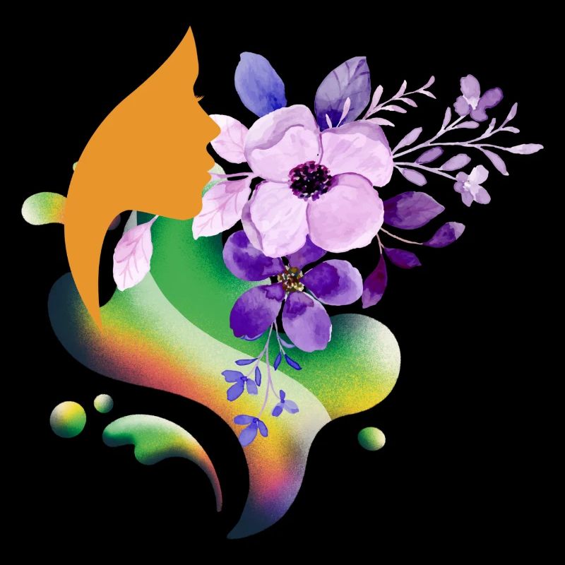 Blumenregenbogen-Silhouette