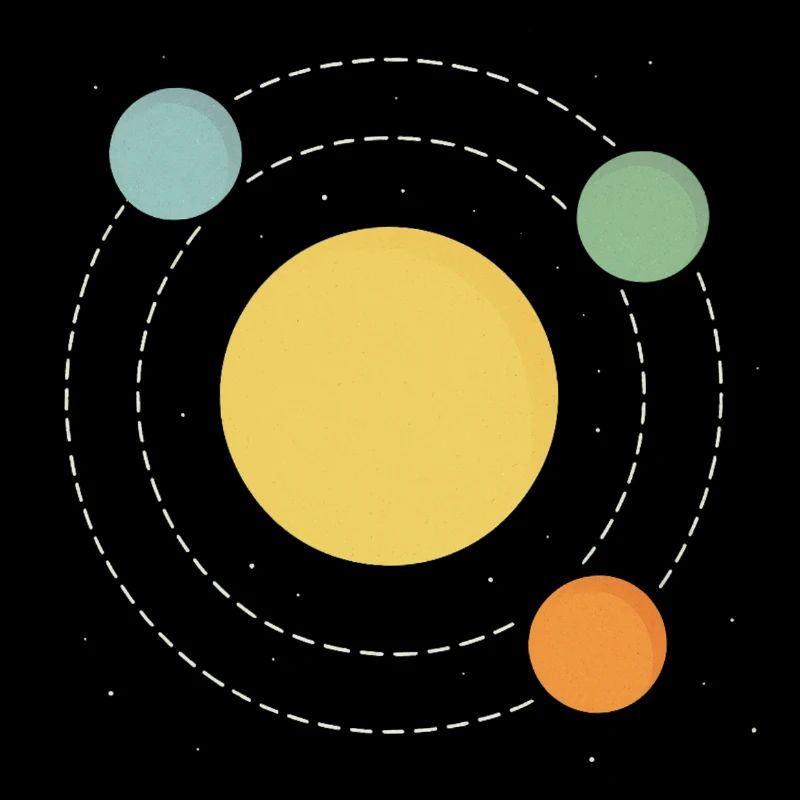 Orbite du Soleil Abstrait Print Design