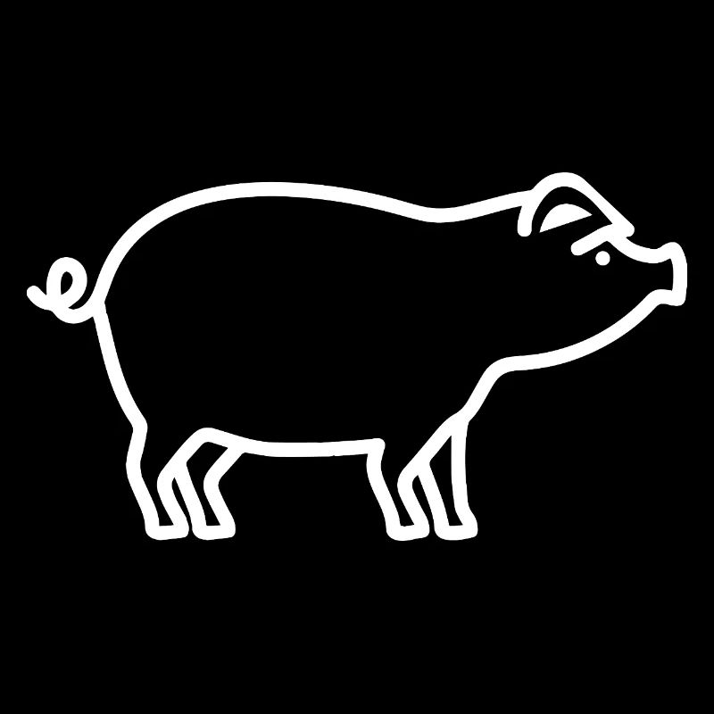Mignon cochon silhouette ferme minimaliste