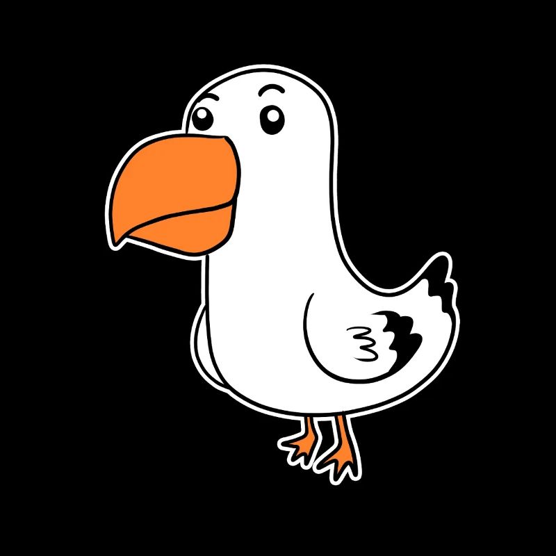 Dessin animé mignon de mouette