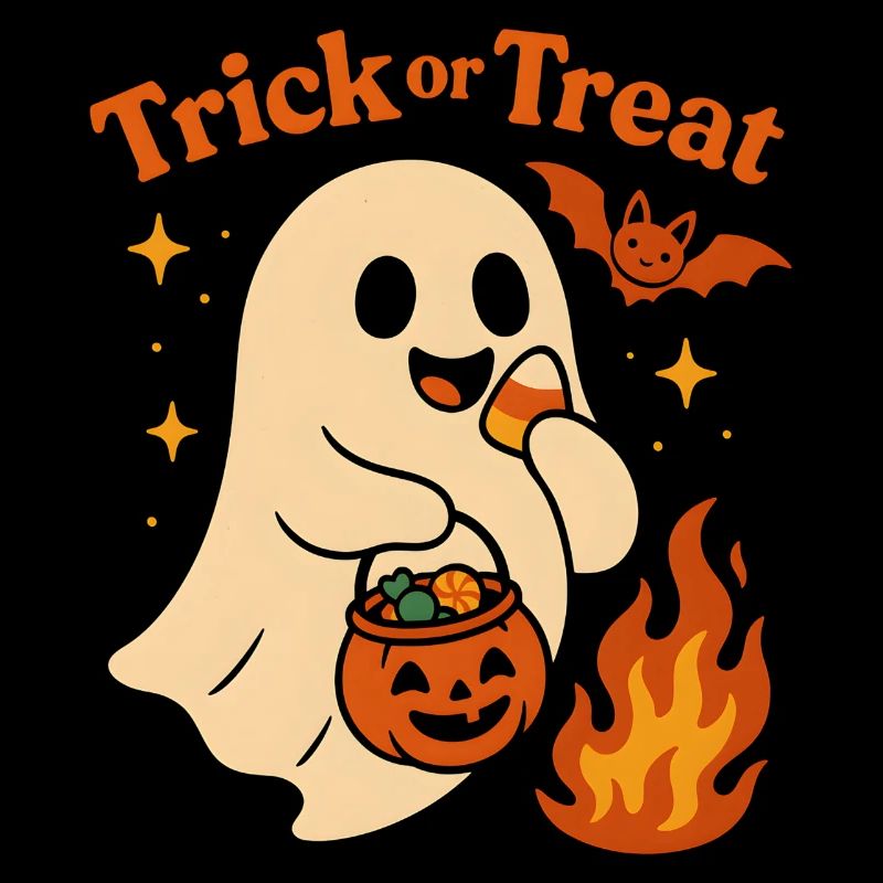 Halloween Ghost with Pumpkin Bowl