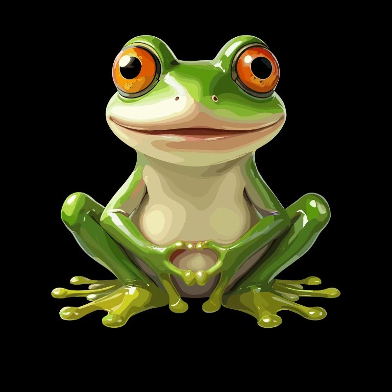 Grenouille joyeuse avec de grands yeux -