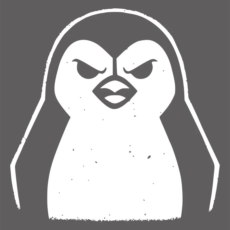 penguin stencil grunge minimalist-vector Linux
