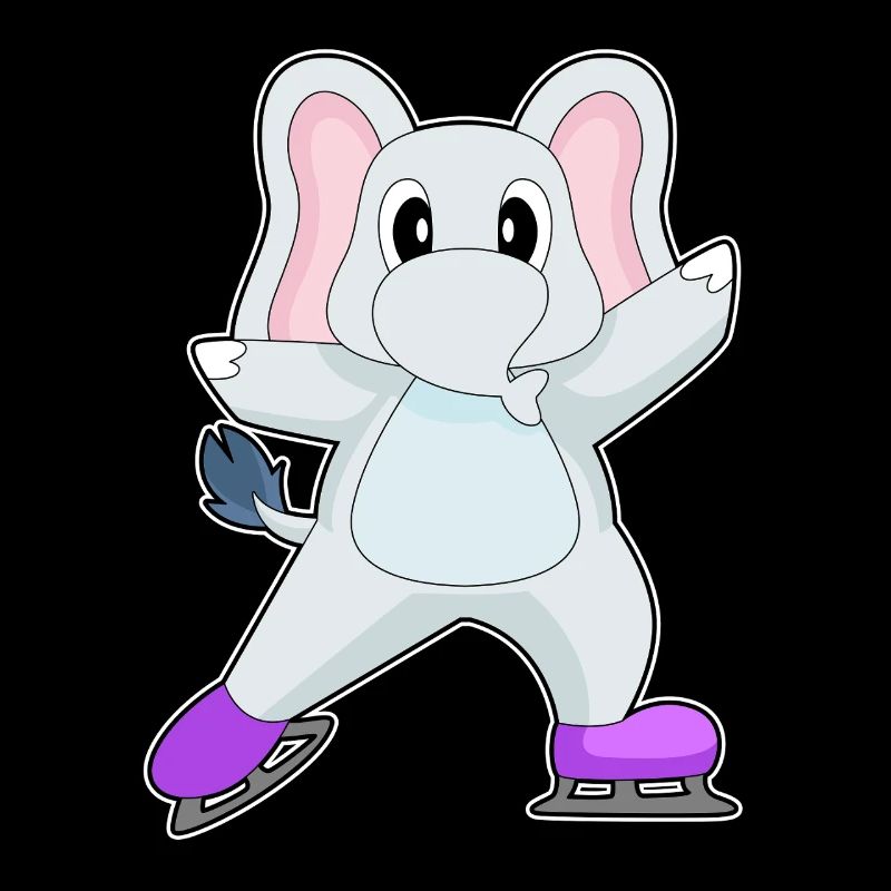 Elefant Eislaufen Schlittschuhe Wintersport