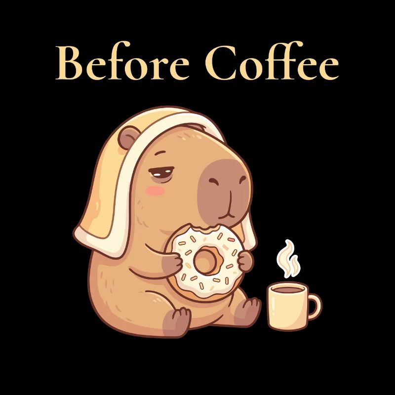 Capybara avec motif de beignet et cozy à café