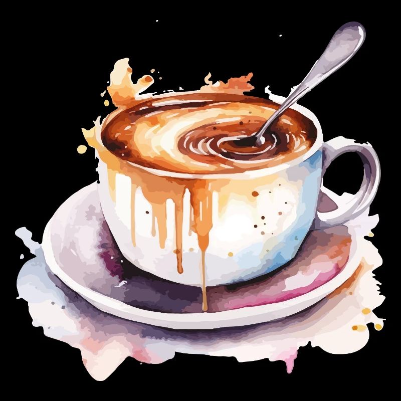 Kaffee Aquarell Tasse Splash
