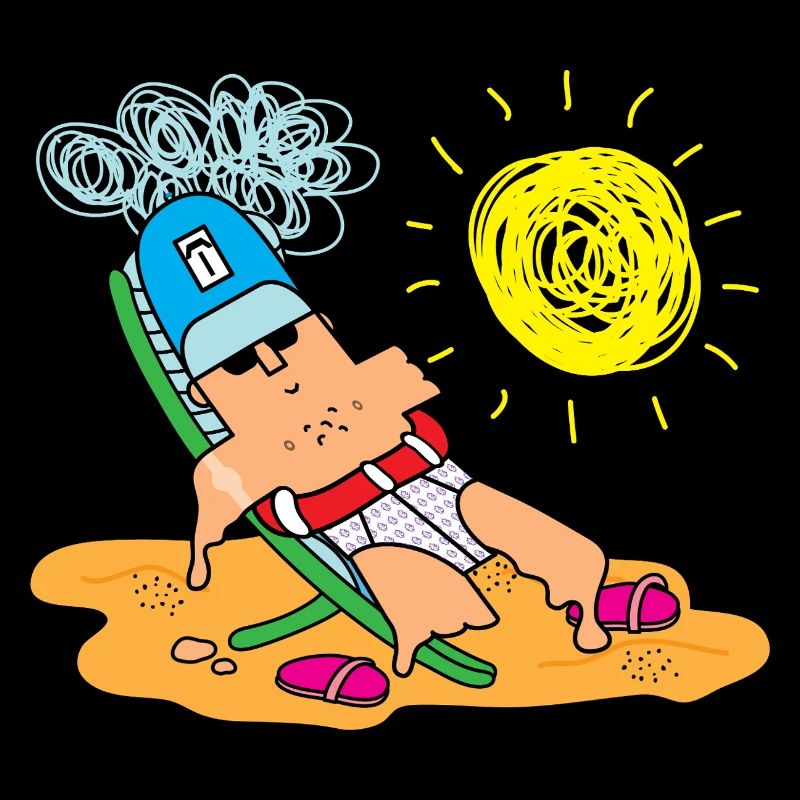 Dessin animé Sunny Beach Lounger