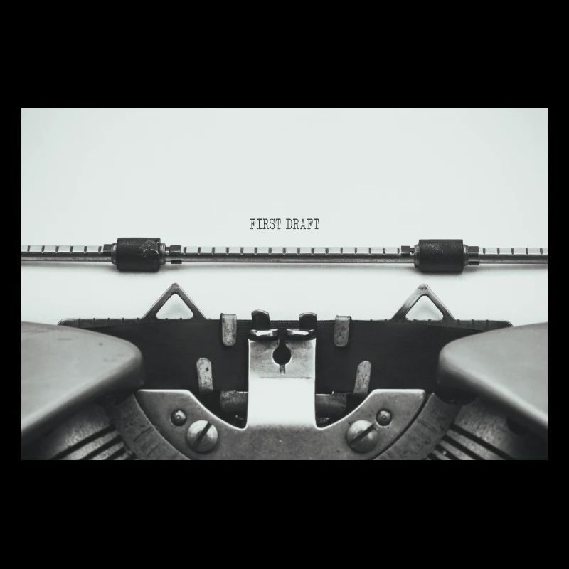First Draft Typewriter Writer Poster Design