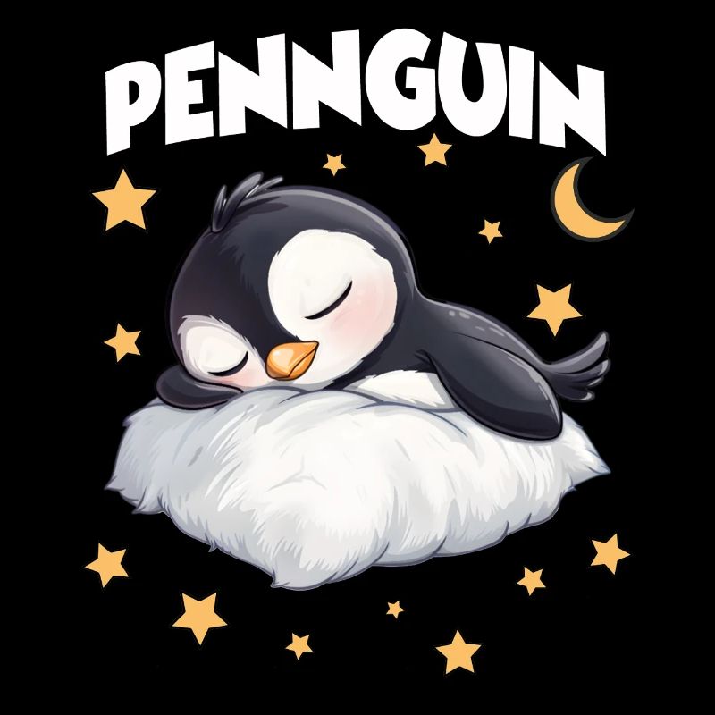Pennguin Pinguin Pyjama müde Morgenmuffel Langschl