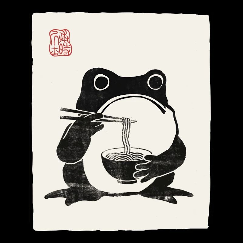 Japanese Grumpy Frog Ramen Noodle Feast