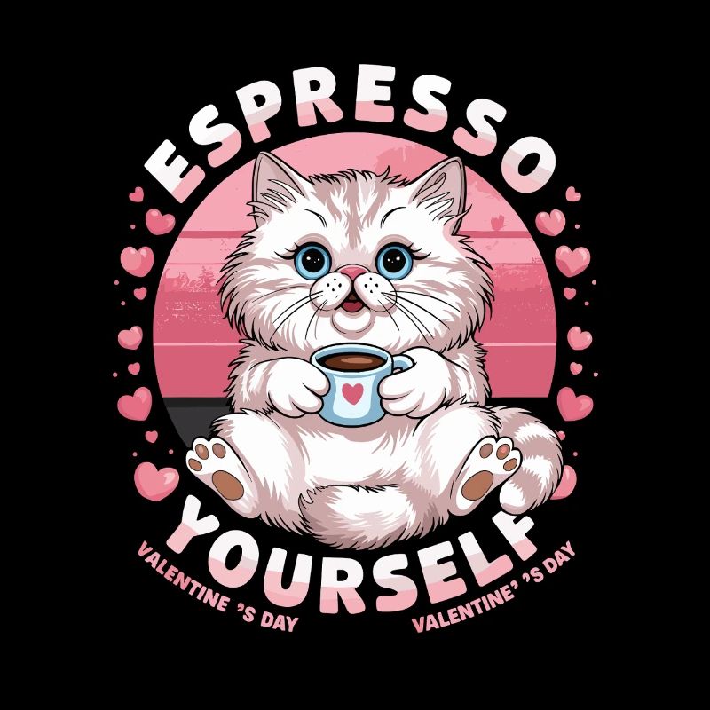 Conception de la Saint-Valentin de Espresso Yourself Chaton