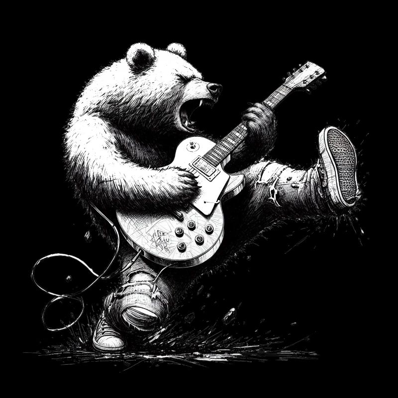 Bear with guitar