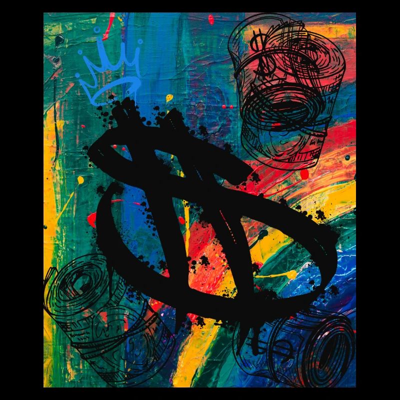 Argent Argent Para Dollar Graffiti Bourse