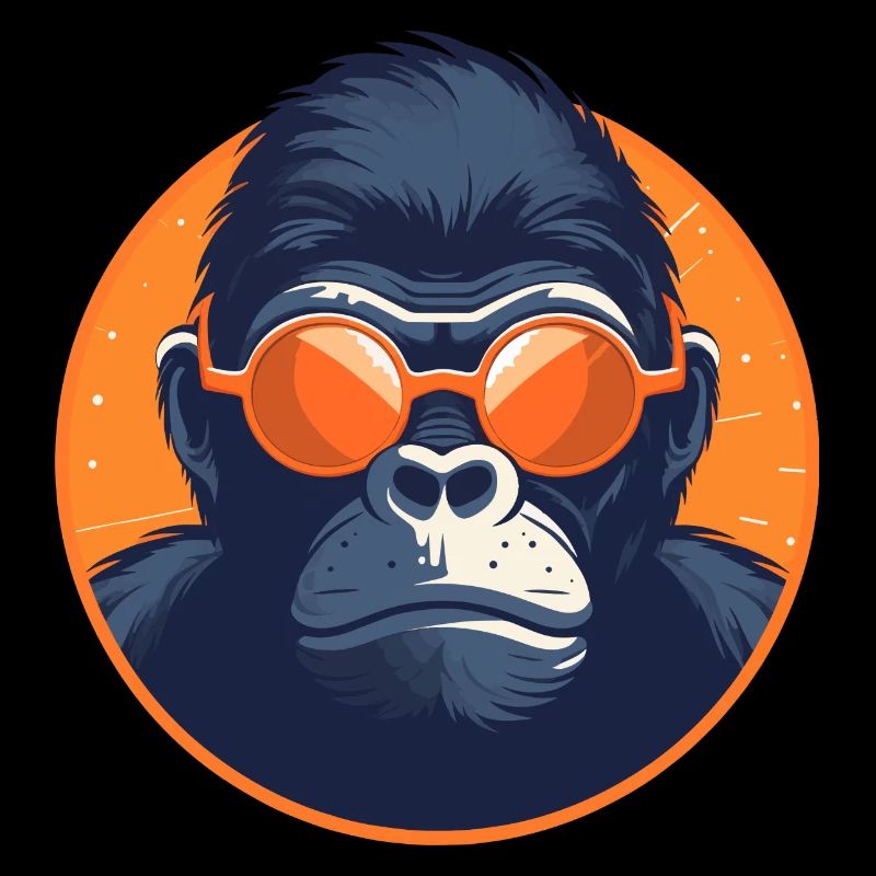 Gorilla with sunglasses, monkey, primate