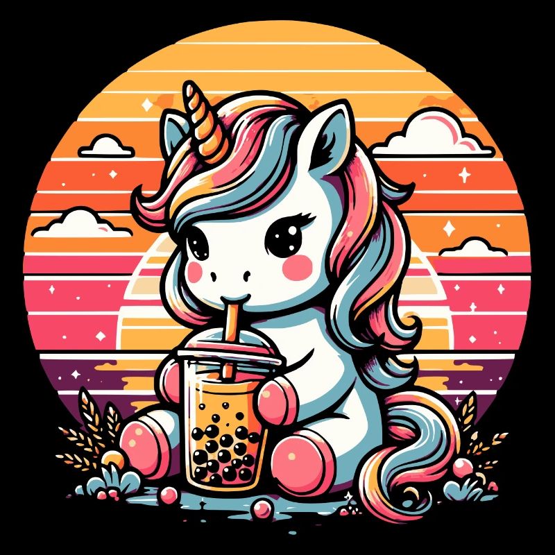 Bubble Tea Licorne Boba Tea Kawaii Cadeau