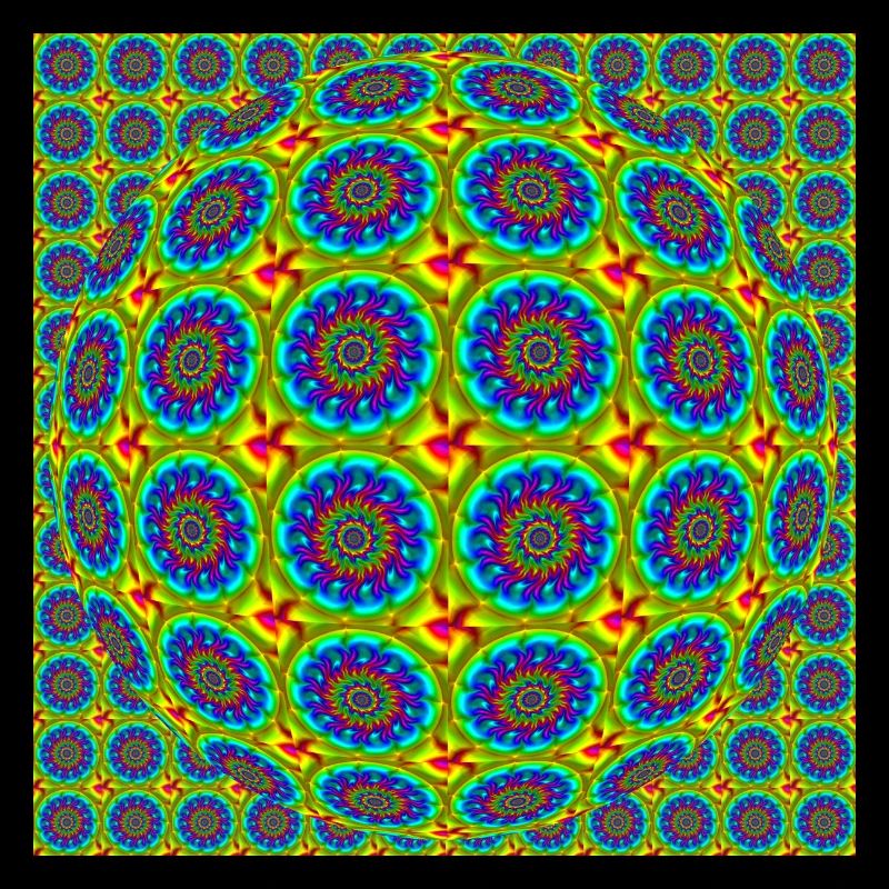 FRACTAL FLOWER ABSTRACT RAINBOW - COLORED OP ART