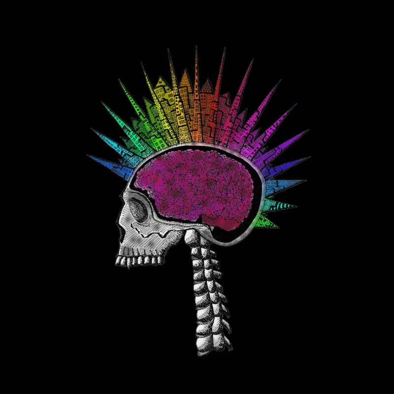 Natürliche Intelligenz Regenbogen-Schädel