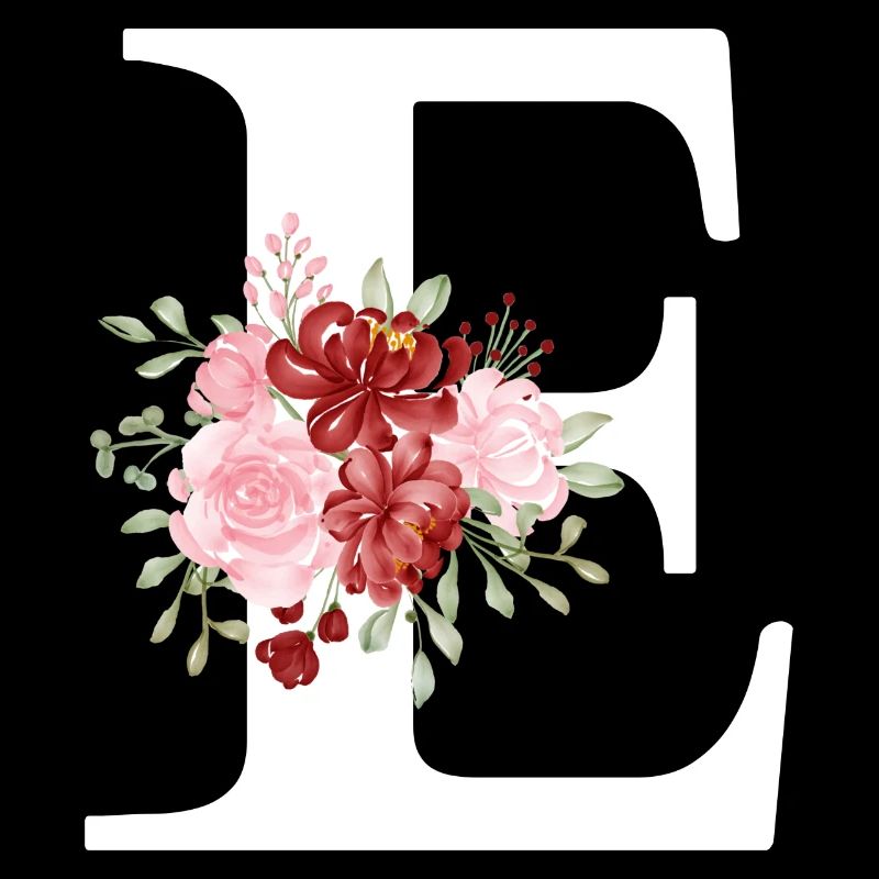 Red Floral Letter E