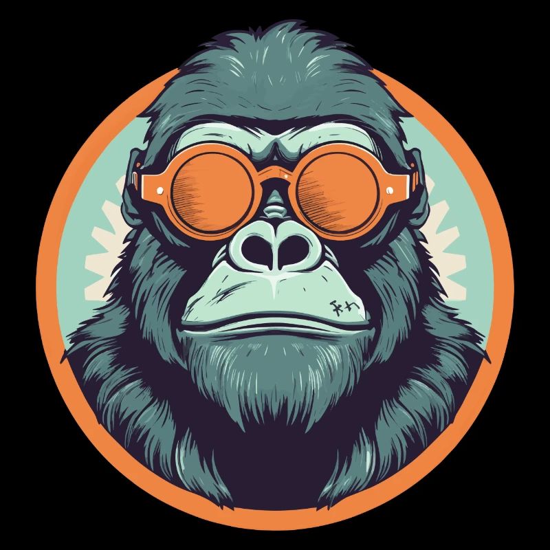 Gorilla mit Sonnenbrille, Affe, Primat