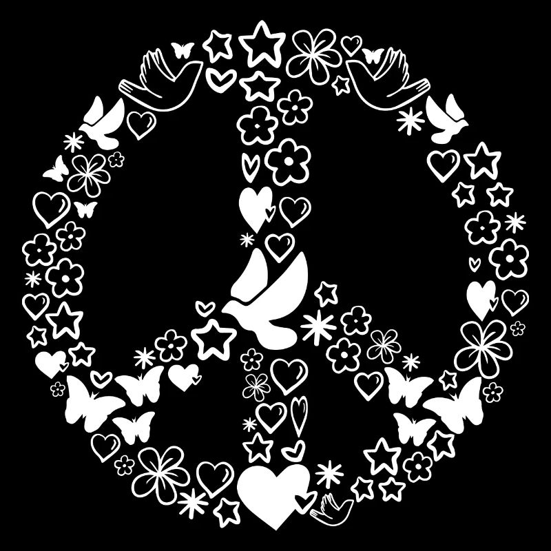 Retro Peace 70er Friedenszeichen buntes Zeichen