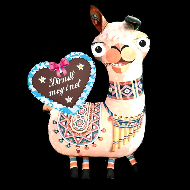 Lama,Alpaka,Illustration,Dirndl