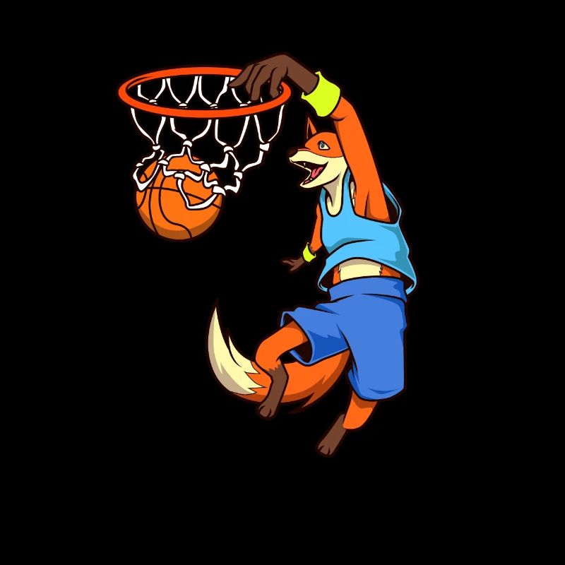 Comic Fuchs spielt Basketball