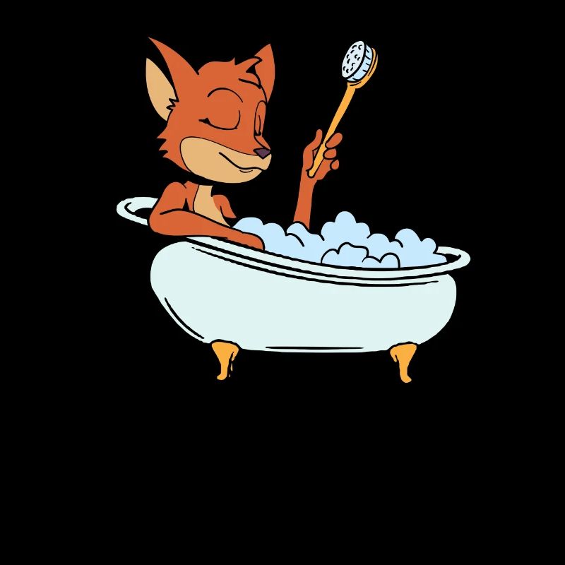 Fox prend un bain dans la baignoire