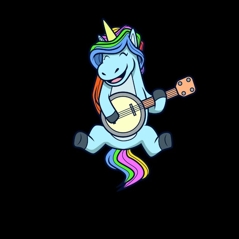 Comic Einhorn spielt Banjo