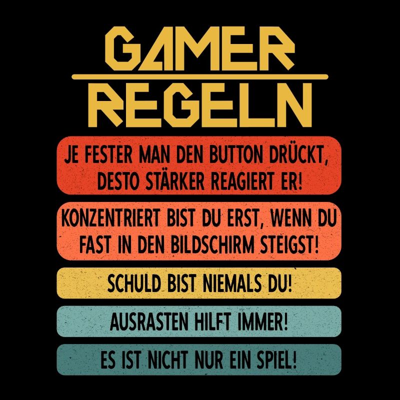 Gamer Regeln Zocker Computer PC Konsole Gaming